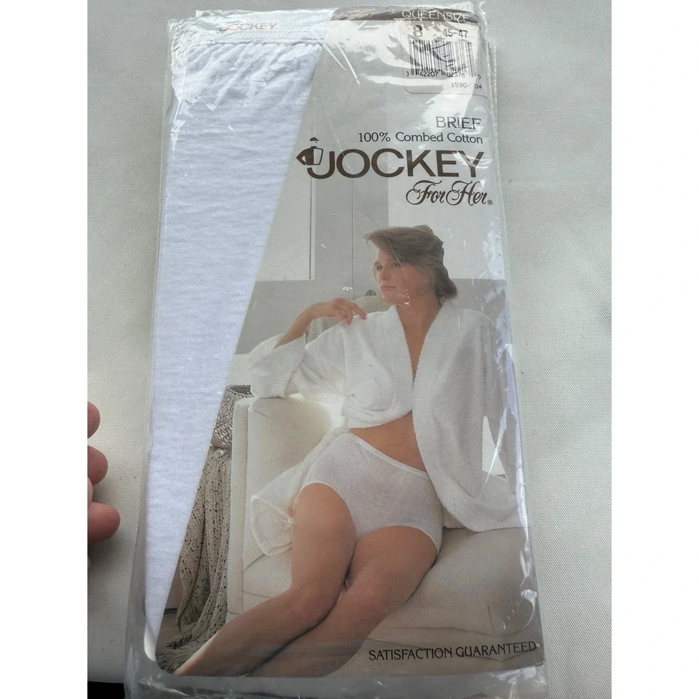 2 Vtg 1989 Jockey Queen Brief Cut‎ Cream Underwear Women's Size 8-TG 45-47